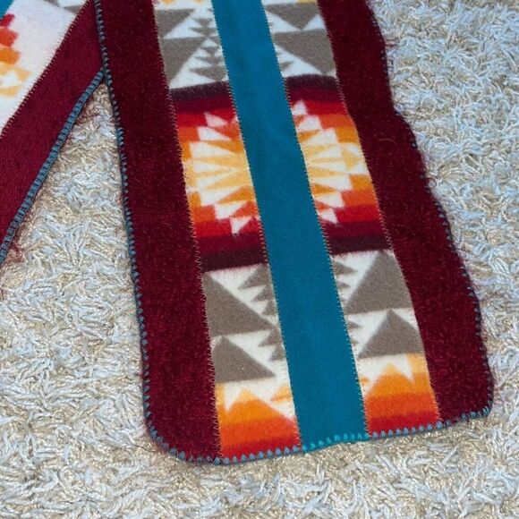Beautiful Vintage Coloratura Southwest Wool Scarf Aztec Made in the USA  6ft - Picture 11 of 14